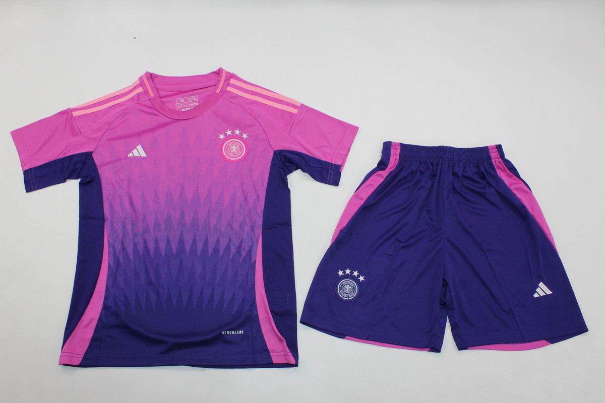 Kids-Germany 2024 Euro Away Pink/Purple Soccer Jersey